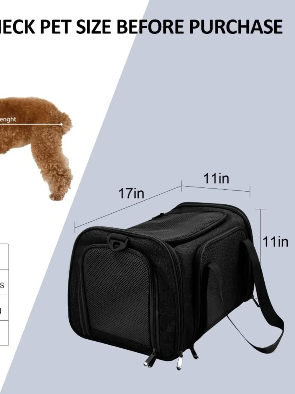 Henkelion Black Cat / Small Dog / Animal Carrier - Up to 15 Lbs - NWOT